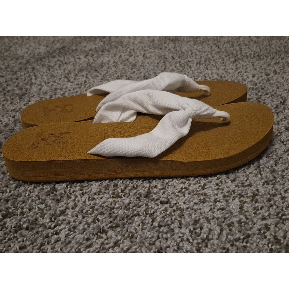 Kuailu Flip Flop Sandals Size 9.5 Brown White Comfort Yoga Wear Slip On - Picture 2 of 9